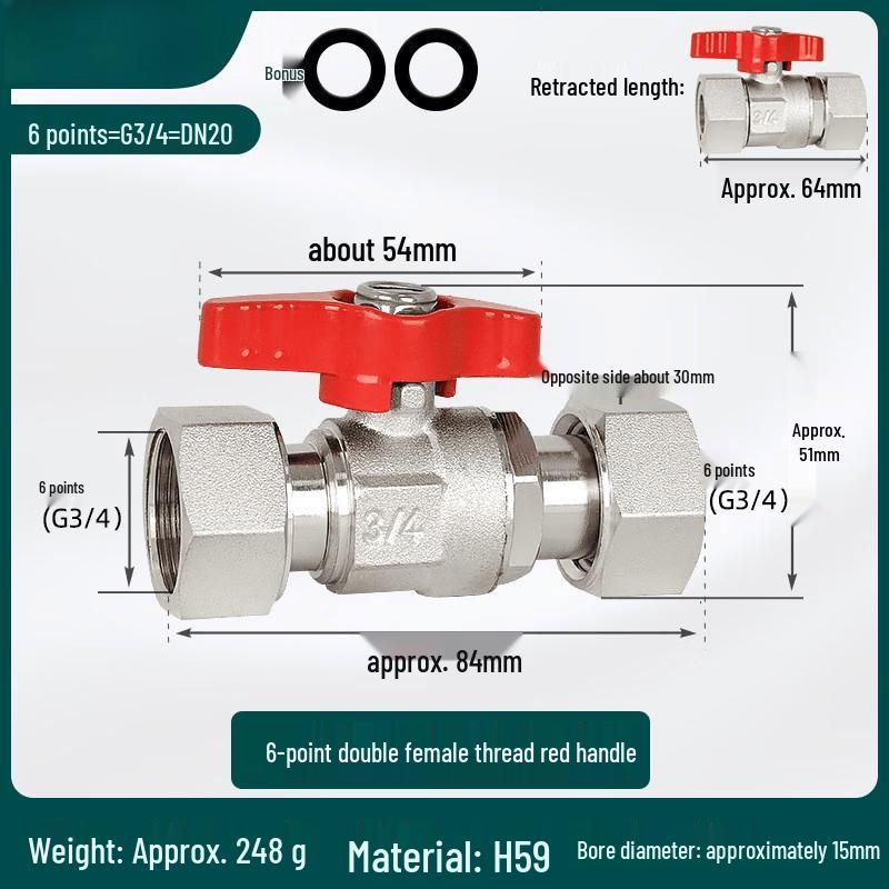 

Kundinyi 6-Point Brass Water Heater Ball Valve