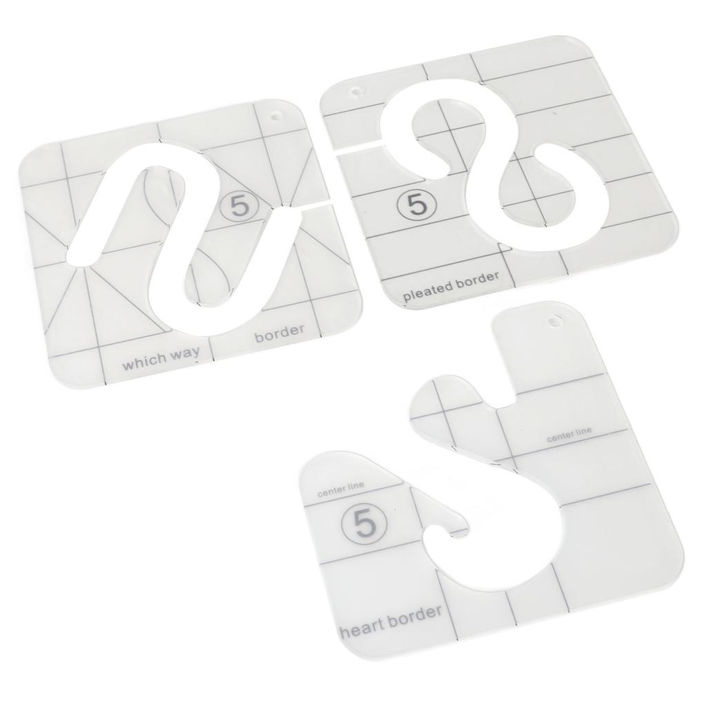 3Pcs Quilting Templates Durable Acrylic Free Motion Transparent Widely Used Free Motion Quilt Templates for Quilting DIY