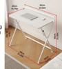 Home Folding Desk Office Simple Computer Desk, Bedroom Bedside Storage Desk, Metal Frame, Large Load-bearing Capacity Save Space