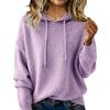 Women S Loose Fit Hooded Knit Pullover Sweater Long Sleeve Solid Color
