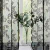 Sheer Romantic Lace Curtain Flower Window Curtains Living Room Bedroom Home Decor Screening Single Panel Polyester With Rod Pocket Washable Ready