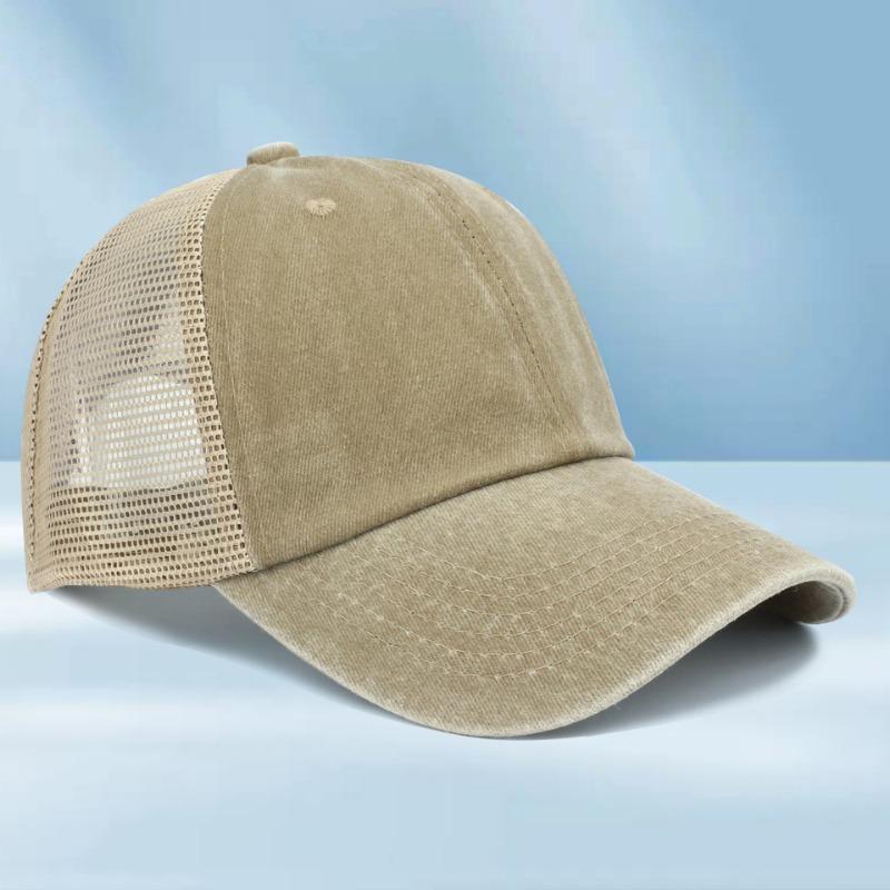 Washed Mesh Cap Embroidery Baseball Cap Printed Washed Old Travel Cap