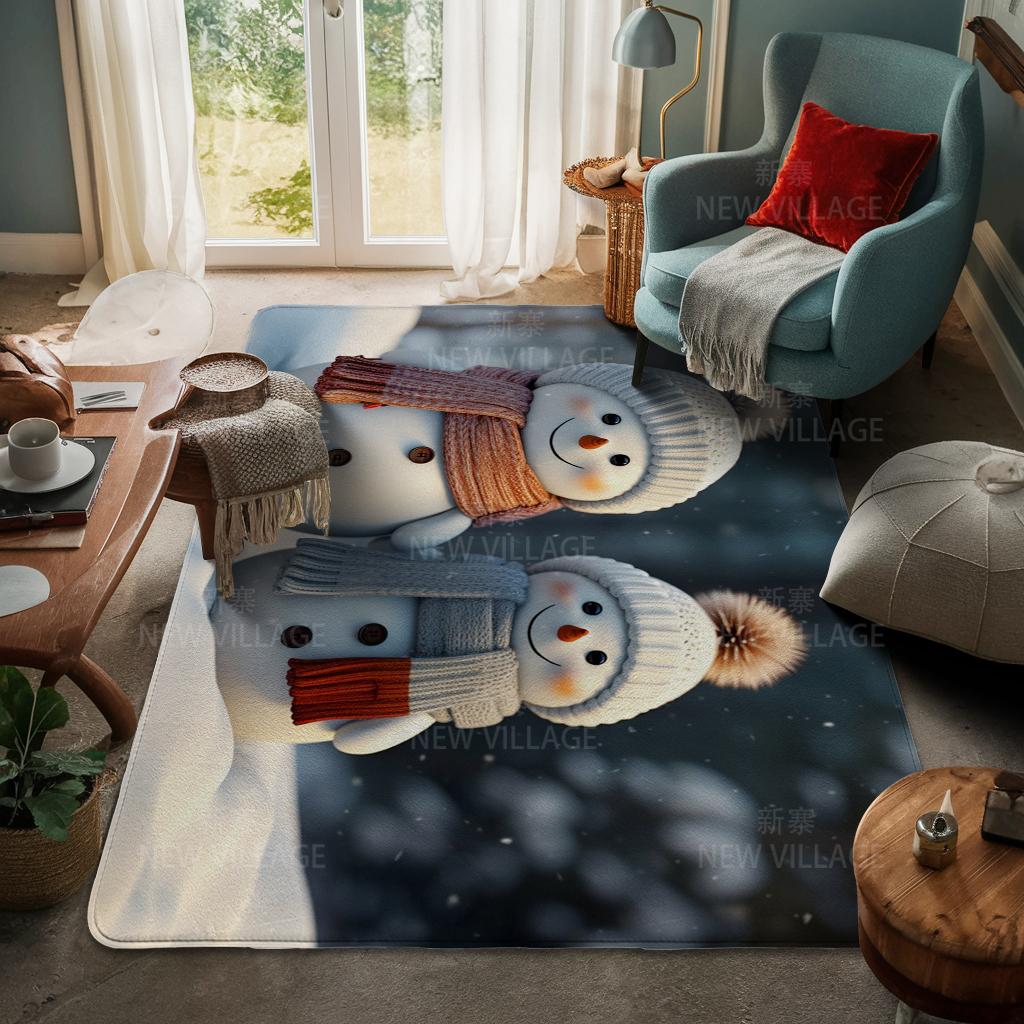 House Entrance Carpet Home Door Mat Living Room Bath Foot Bathroom Non-slip Water Absorption Rugs Bath Merry Christmas Winter