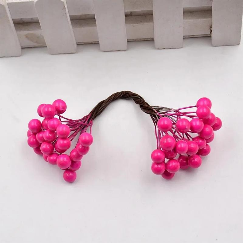

1Pcs Artificial Berries Bouquet Fake Berry Christmas Decoration Xmas Tree for Home Decor Craft Wreath Supply Wedding Party Gifts 1Pcs рожевий червоний колір