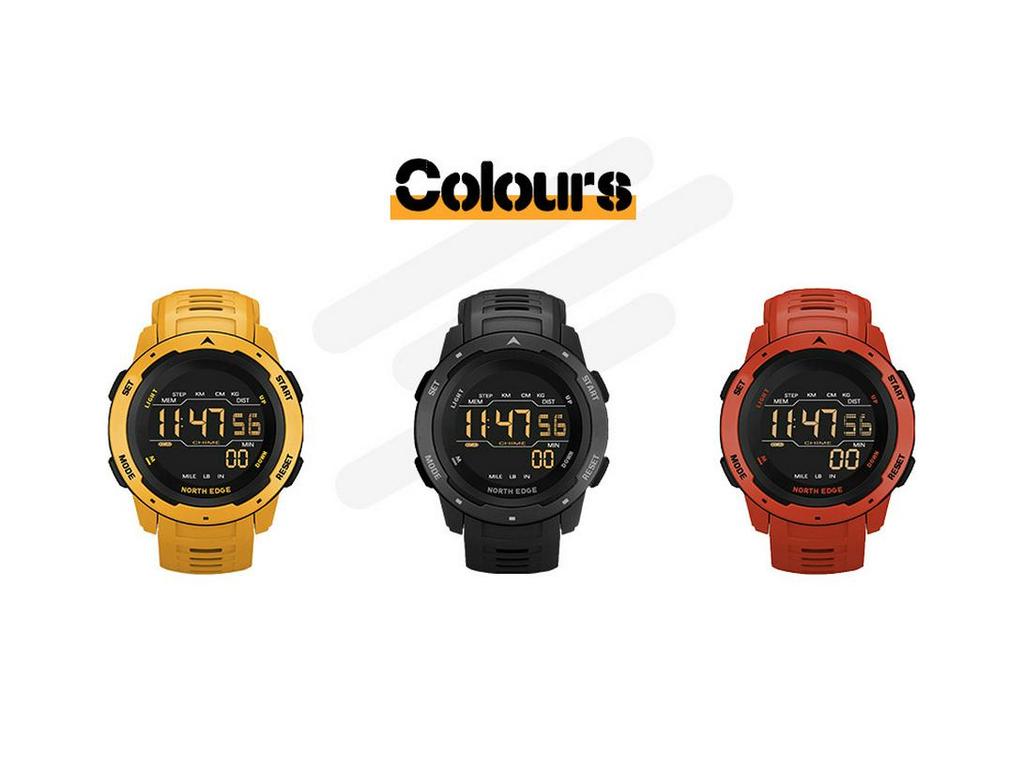 Men's Dual Time Digital Sports Watch with Pedometer