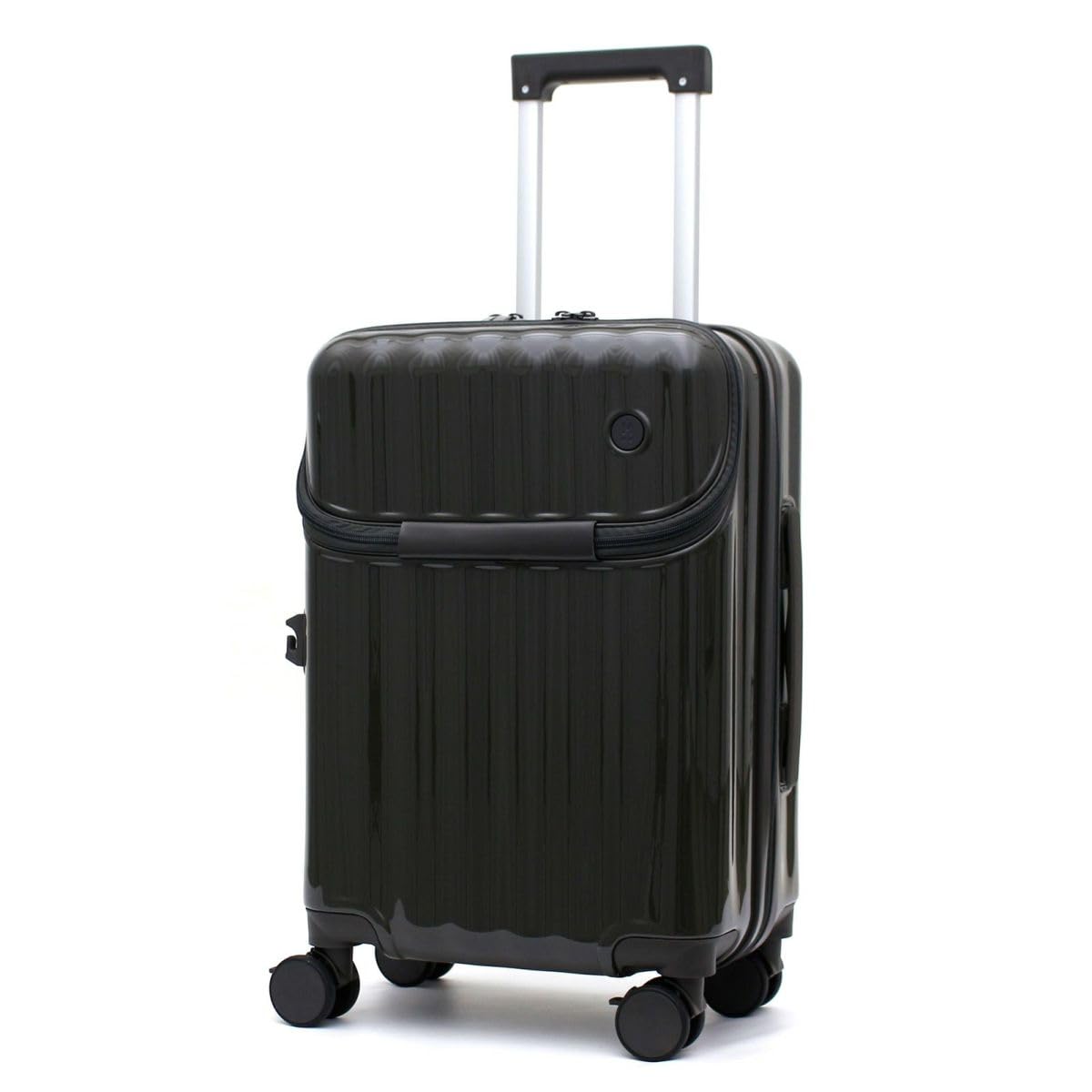 

Hapitas Zipper Top Parka Suitcase Both keys and dials can be Stopper Suspension Casters Front Open Drink Holder Front Open Suitcase with Drink Holder