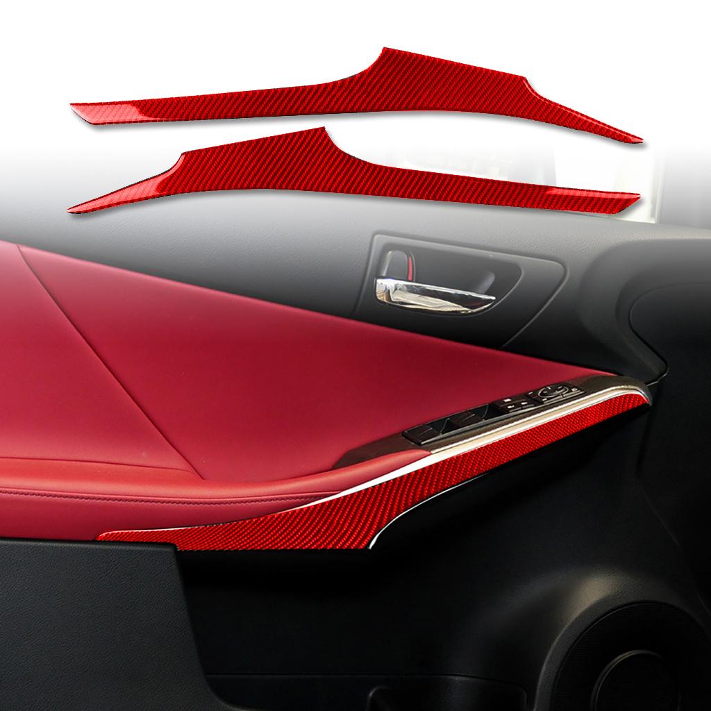 

Для Lexus IS250 300 350C 2013-аксессуары для салона автомобиля из углеродного волокна, наклейки на отделку боковой панели красный