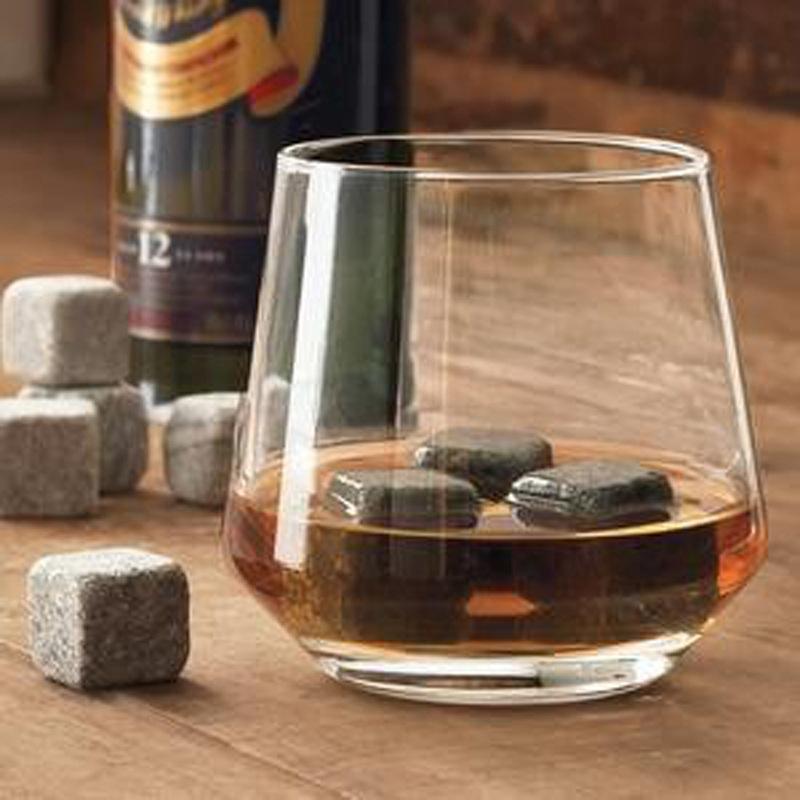 Whiskey Stones, Set Of 9 Grey Beverage Chilling Stones Cube Shaped Granite Chilling Whiskey Rocks Set Reusable Ice Cubes