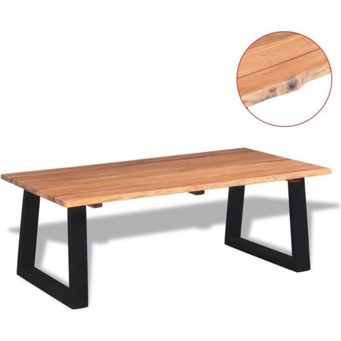 Table basse - VIDAXL - Bois d'acacia massif - Rectangulaire - Aspect bois
