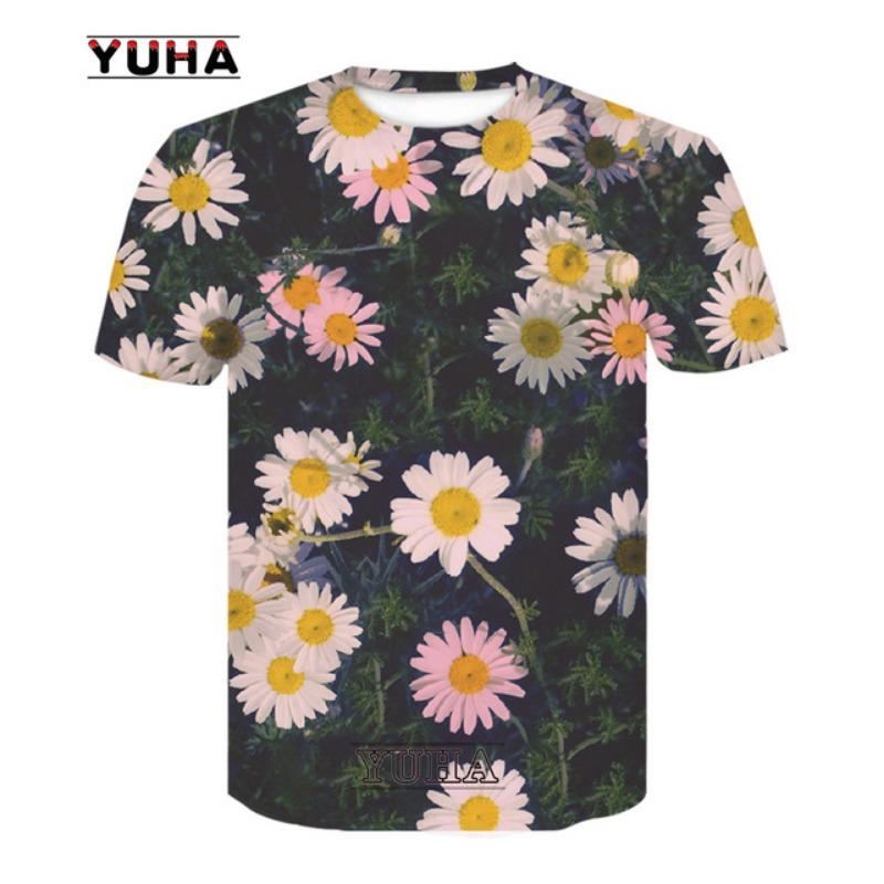 Summer New Fashion Men Flowers Butterflies Graphic T Shirts 3D Personality Trend Hip Hop Print T-shirt Short Sleeve T-shirts Top
