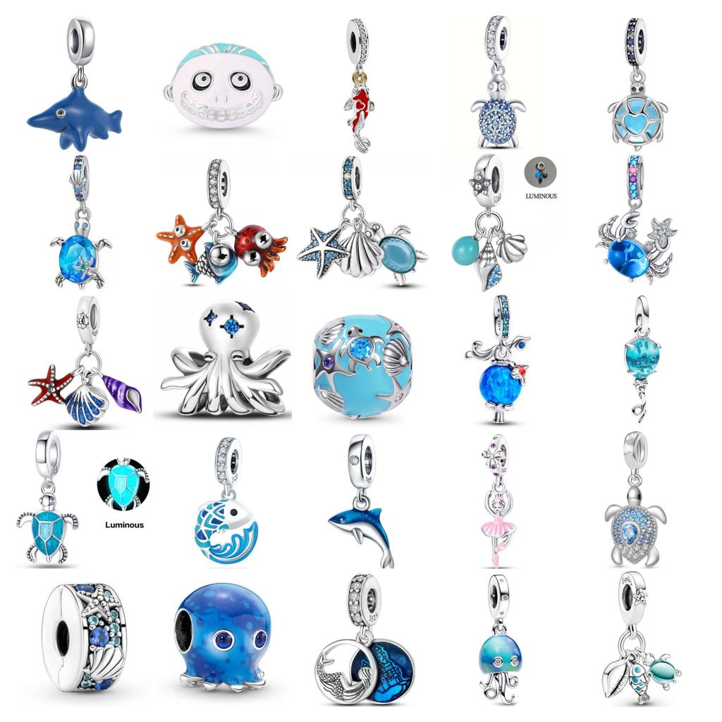 Copper Summer New Ocean Series Sea Turtles Shells Dolphins Whales Crabpendant Fit Original Bracelet Diy Jewelry Pendant