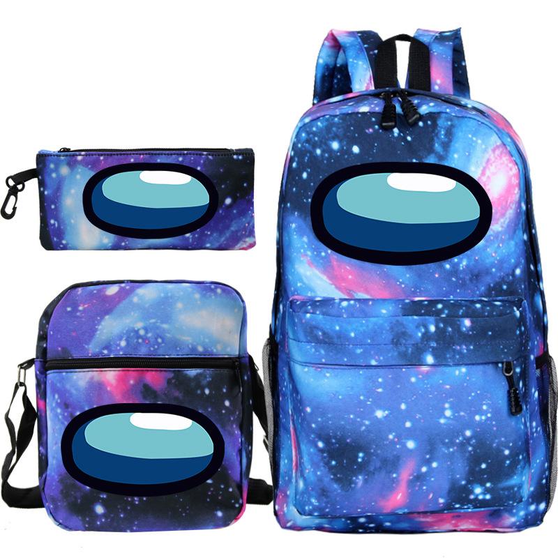 3-delige Schoolrugzakset voor Studenten Grote Capaciteit Oxford Stof Schooltas met Schouderband en Etui 3 piece set