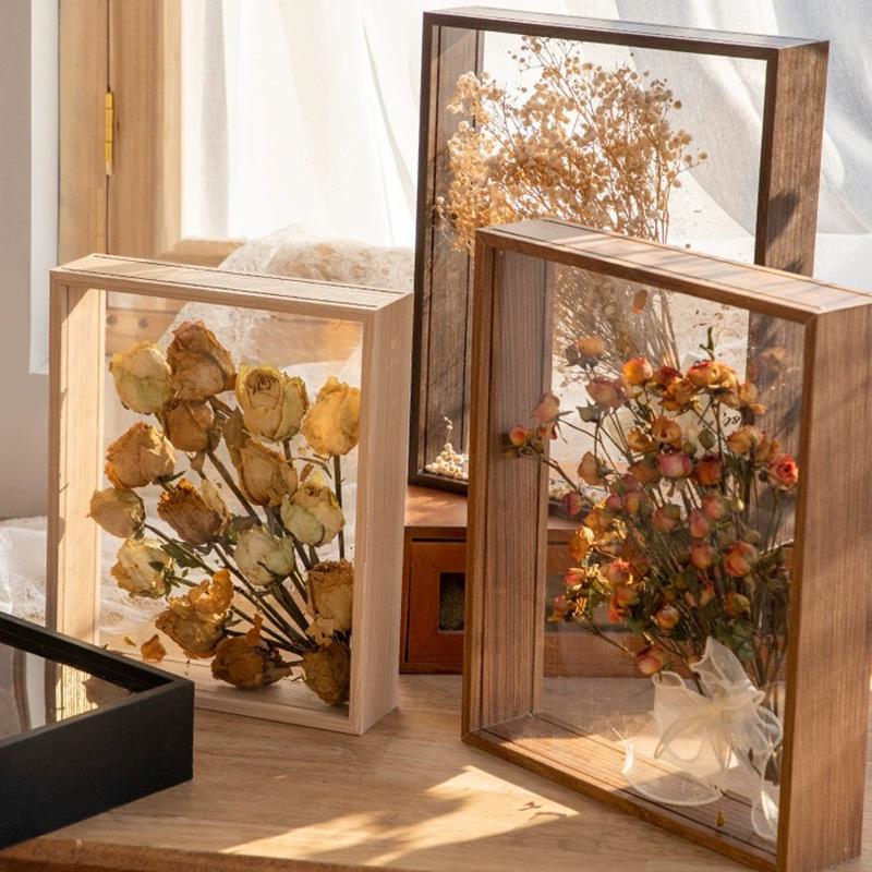 Handmade 3D Eternal Flower Frame: Baby's Breath & Rose Dried Floral Decoration