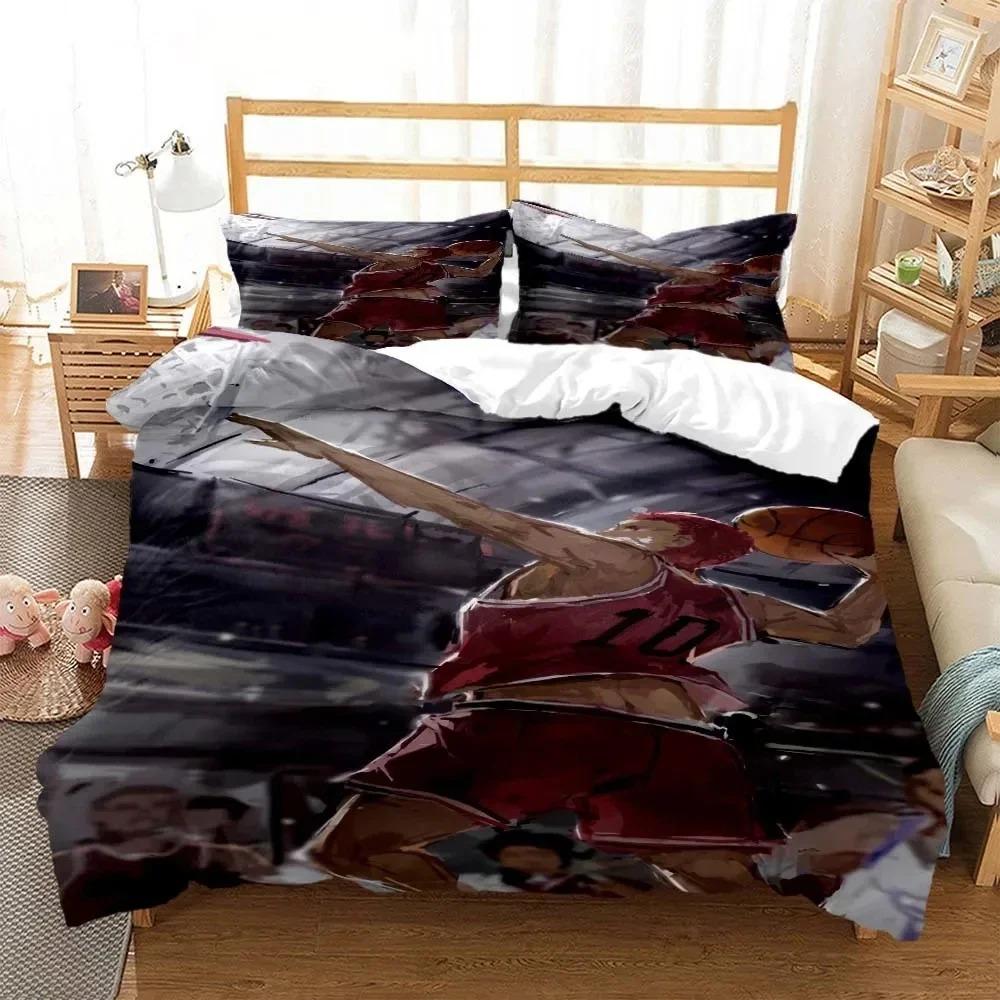 Elegant Durable king Queen Quilt Comforter 3D Printing Slam Dunk Anime Bed Size Boys Adult