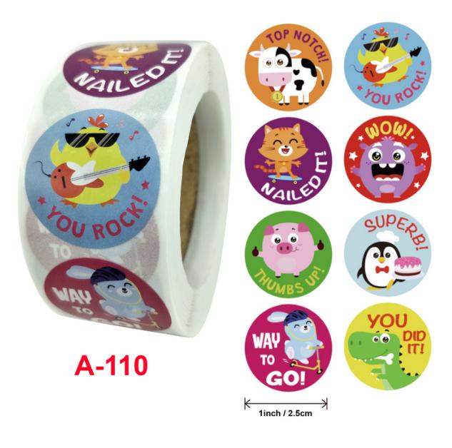 Stickers 500 Pcs/roll Teacher Rewards And Encourages Children Toys Cute Animal Stickers Sealing Stickers