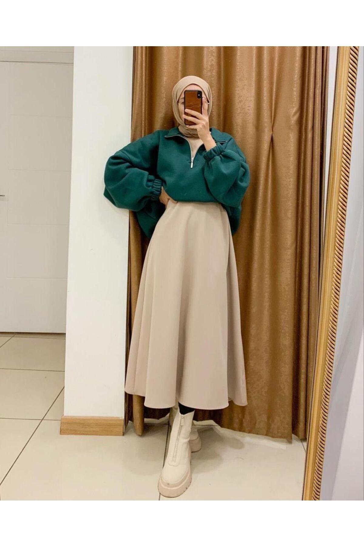 

Women s Style Big Size Skirt Hijab Puff Scuba Flared Skirt Large: Size XL