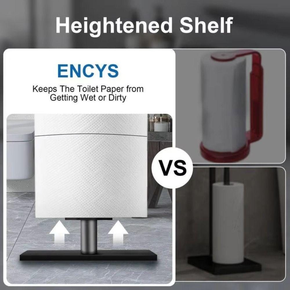 With Toilet Brush Floor Standing Toilet Roll Holder Vertical Paper Storage Rack  Hotel Bathroom