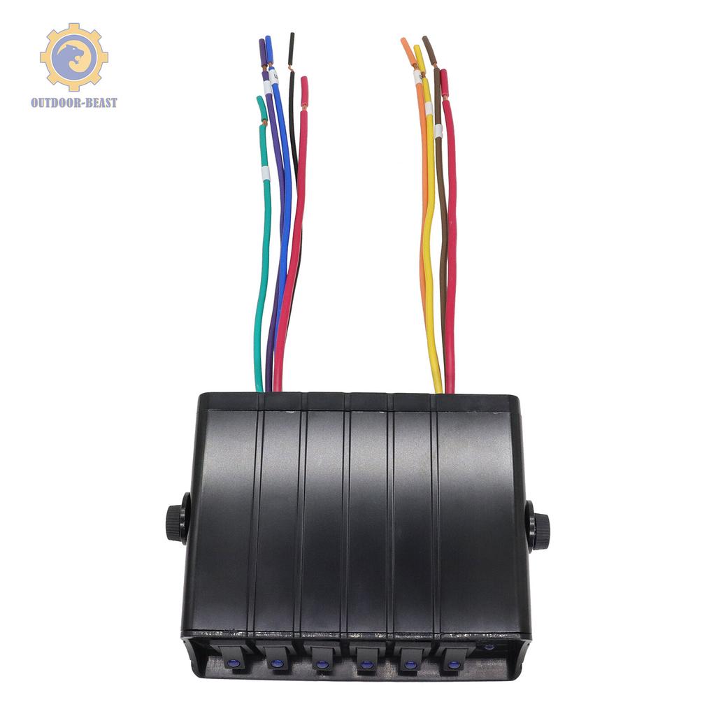 For Jeep Auto Car Truck 6 Gang 12V DC 40A On/Off Rocker Switch Panel Control Box