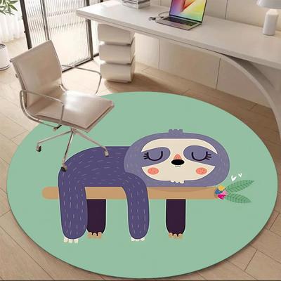 1pc Sloth Branch Office Round Area Rug, Indoor Mat Suitable ForOffice, Under Office Chairs Bedroom Living Room Home Decor, D118