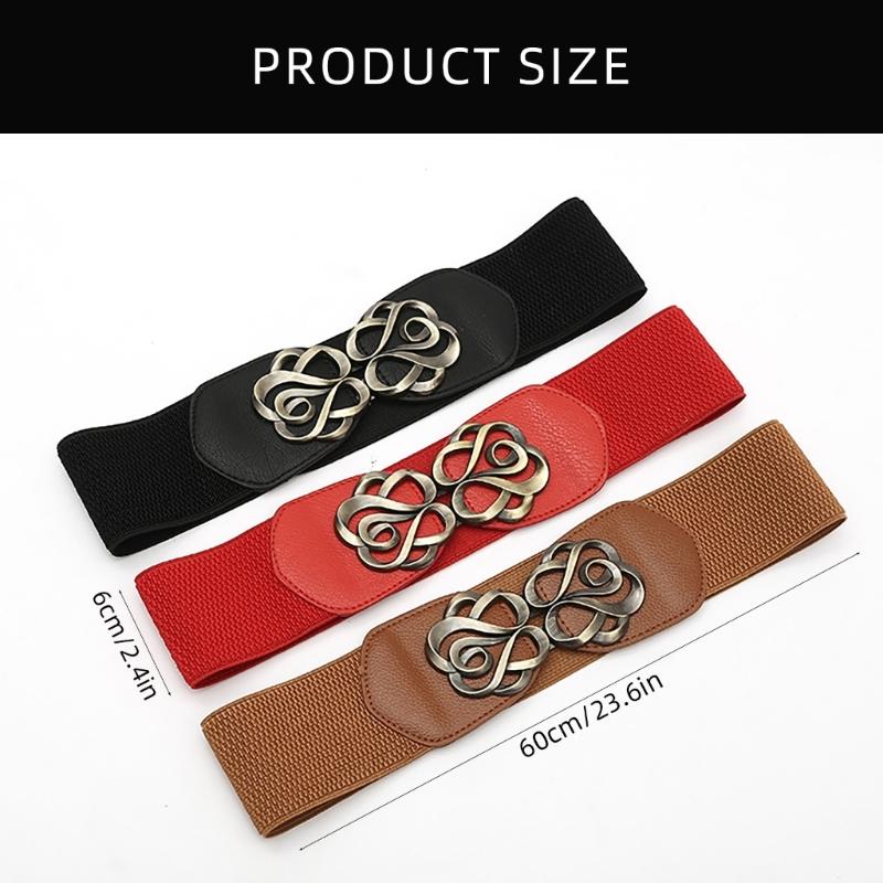 Elastischer Hüftgürtel Punk Kette für Cowboy Cowgirl Modern Rose Schnalle Hüftkette Breiter Gürtel Modeaccessoire