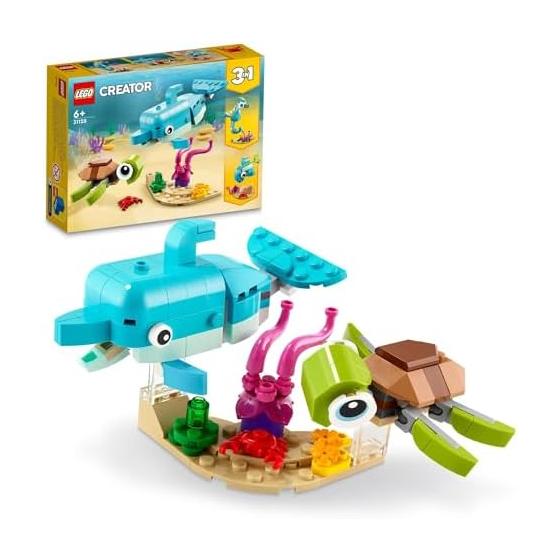 LEGO Creator Дельфин и Черепаха 31128 Игрушечный блок Настоящее животное Животные Мальчики Девочки Возраст 6+