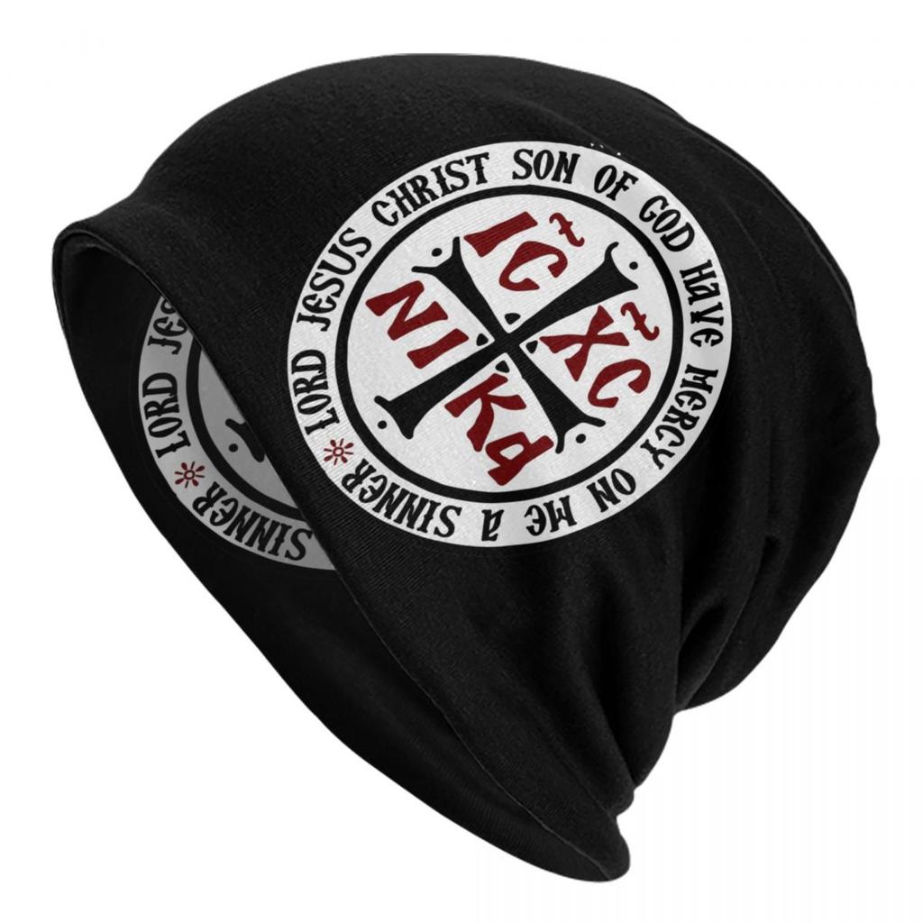 Custom Calvary Cross Of Russian Orthodox Skullies Beanies Caps Unisex Winter Warm Knitting Hat Adult Jesus Prayer Bonnet Hats