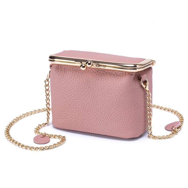 New fashion chain bag, simple and portable shoulder messenger bag, genuine leather multi-functional gold storage bag, large capacity