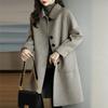 2026 Women's Petite Plus Woolen Coat - Autumn/Winter, Thickened, Slimming, Korean Style, Mid-Length Overcoat
