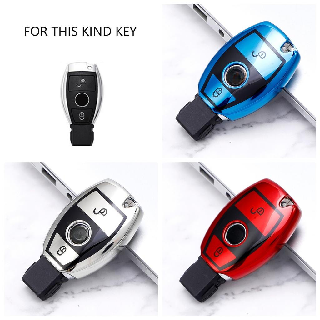2Buttons Soft Tpu Car Key Case Cover Shell For Mercedes Benz W203 W204 W212 C180 Glk300 Cls Clk Cla Slk C S E Class Accessories