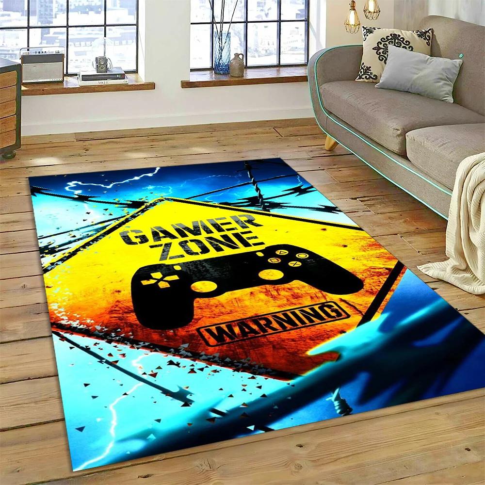 Alfombra de Dibujos Animados 3D para Jugador de Videojuegos, Alfombra para Sala de Estar, Dormitorio, Sofá, Felpudo Decorativo, Alfombra para Área de Juego Infantil, Alfombra Antideslizante para Piso