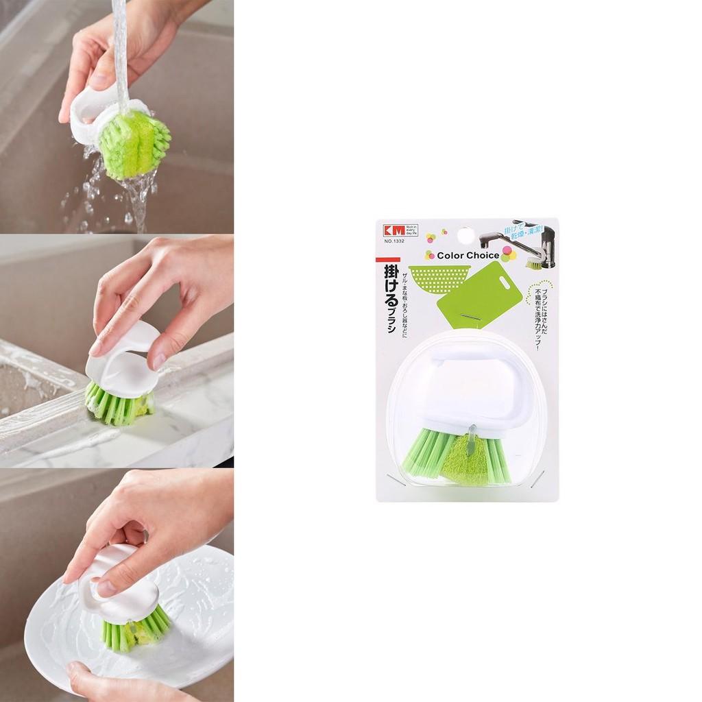 Kitchen Dish Scrubber With Hook Handle For Sink Stove Cleaning Plastic Bristle Brush