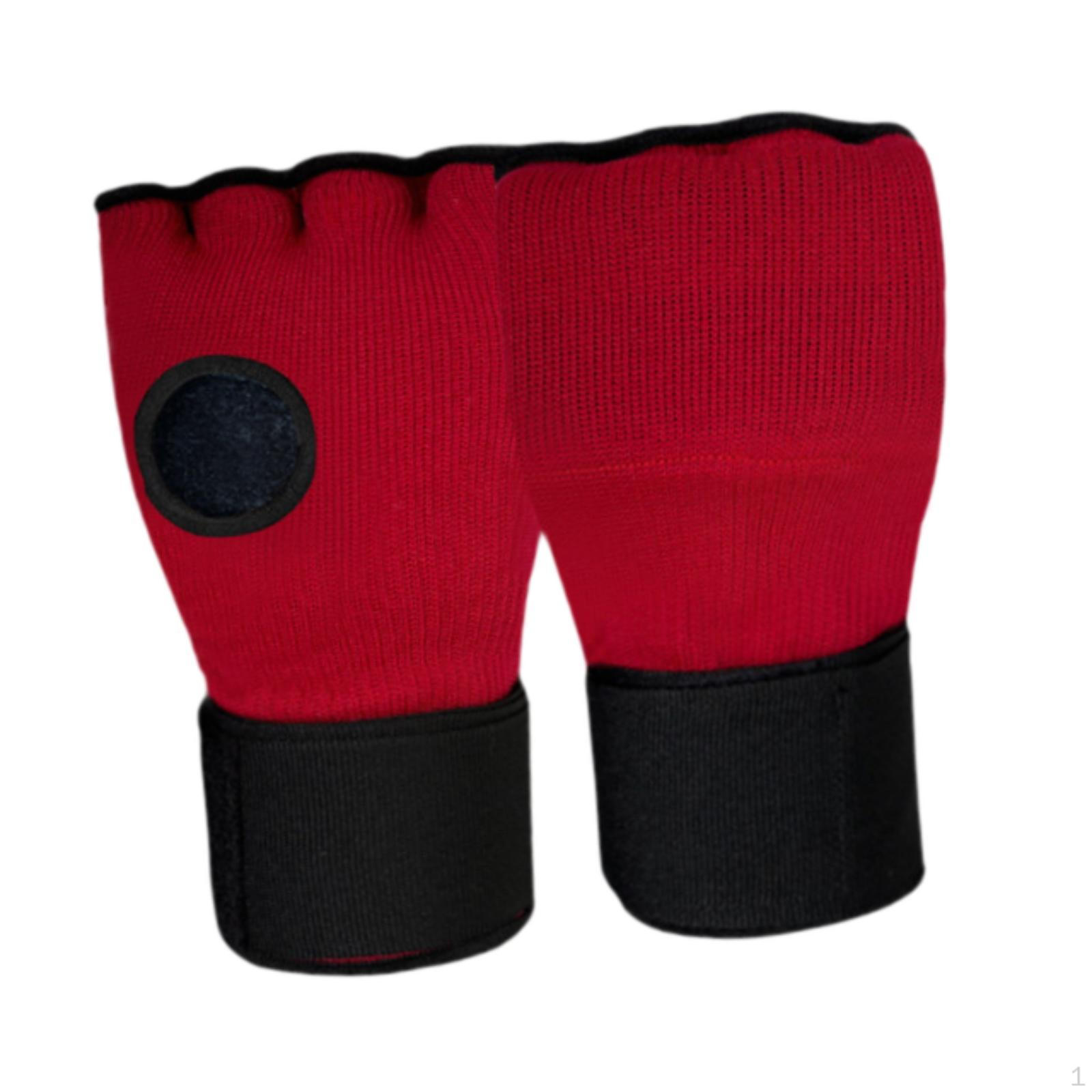 

Боксерские внутренние перчатки гелевые бинты для рук снаряжение мягкие перчатки для кикбоксинга половина пальцев для красный