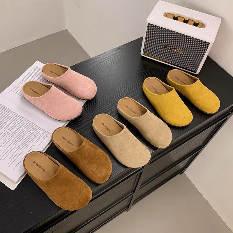 Retro Bag Head Slippers Women's Outer Wear Spring New Casual Versatile One-pedal Half Slippers