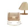 Sweet Style, Straw Weaving, Chains, Single-shoulder Bags, Crossbody Bags, Summer, Double-lock, Ladies, Handbag Bags