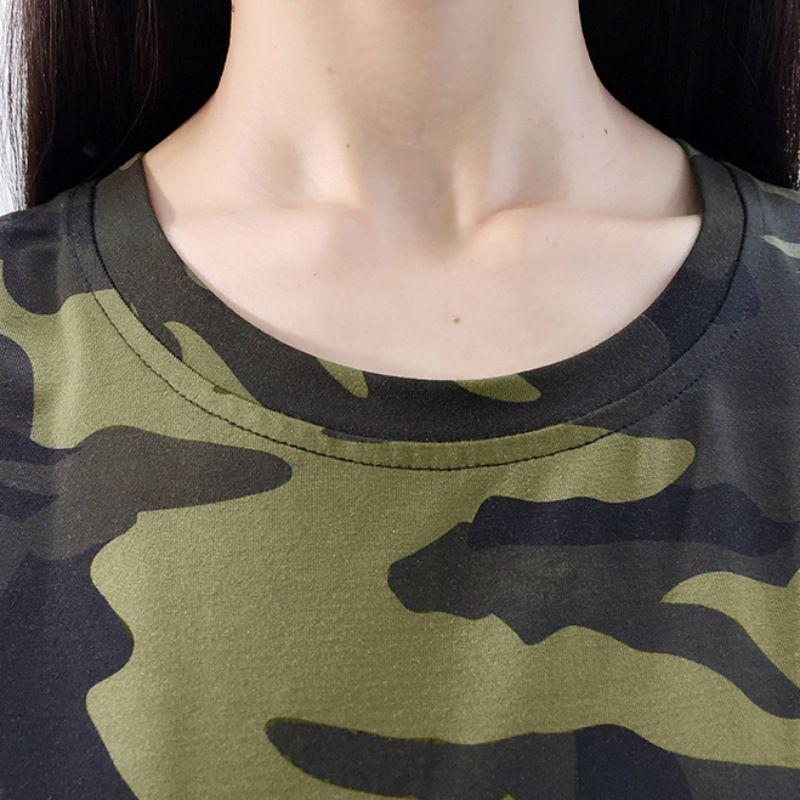 Dámské léto Ležérní svetrové tričko s kulatým výstřihem a potiskem s krátkým rukávem