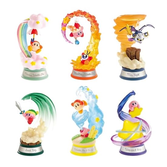 Re-Ment Kirby of the Stars Swing Kirby BOX Product, All 6 Types, 6 Pieces Included, Made of PVC