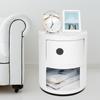 2 Layers Modern Bedside Table Bedroom Side End Stand Multi Functional Round Storage Unit
