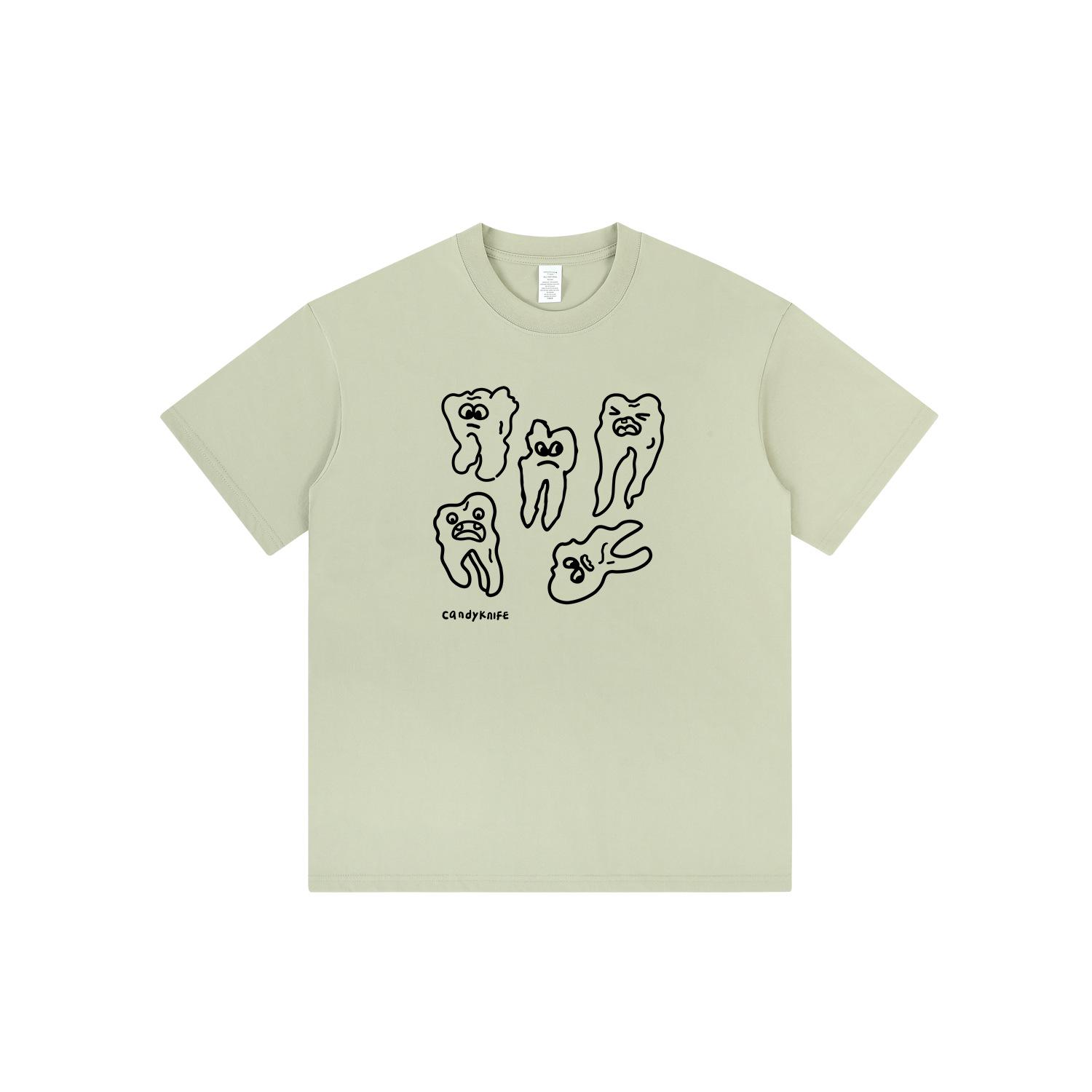 

Хлопковая футболка с мультяшным принтом в корейском стиле - Унисекс, с коротким рукавом, для лета Large