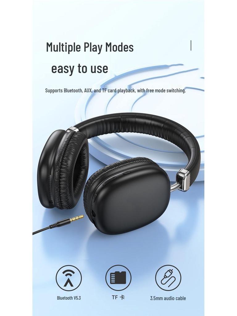 Universal Wireless Over-Ear Bluetooth Headphones for Sports, Gaming, and Mobile Use