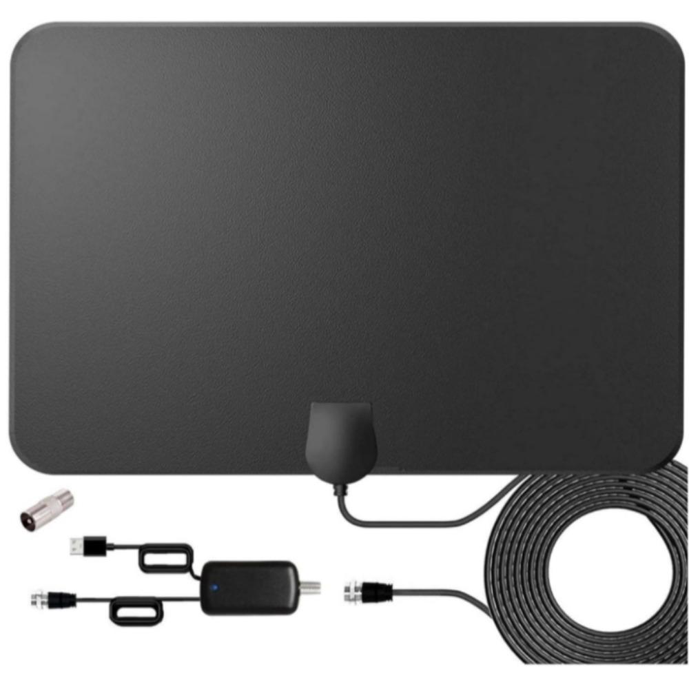 2025 Ultra HD Indoor TV Antenna with Amplifier - 250-mile Range, Supports SD/HD/UHD, Includes Coaxial Cable, Stable Signal