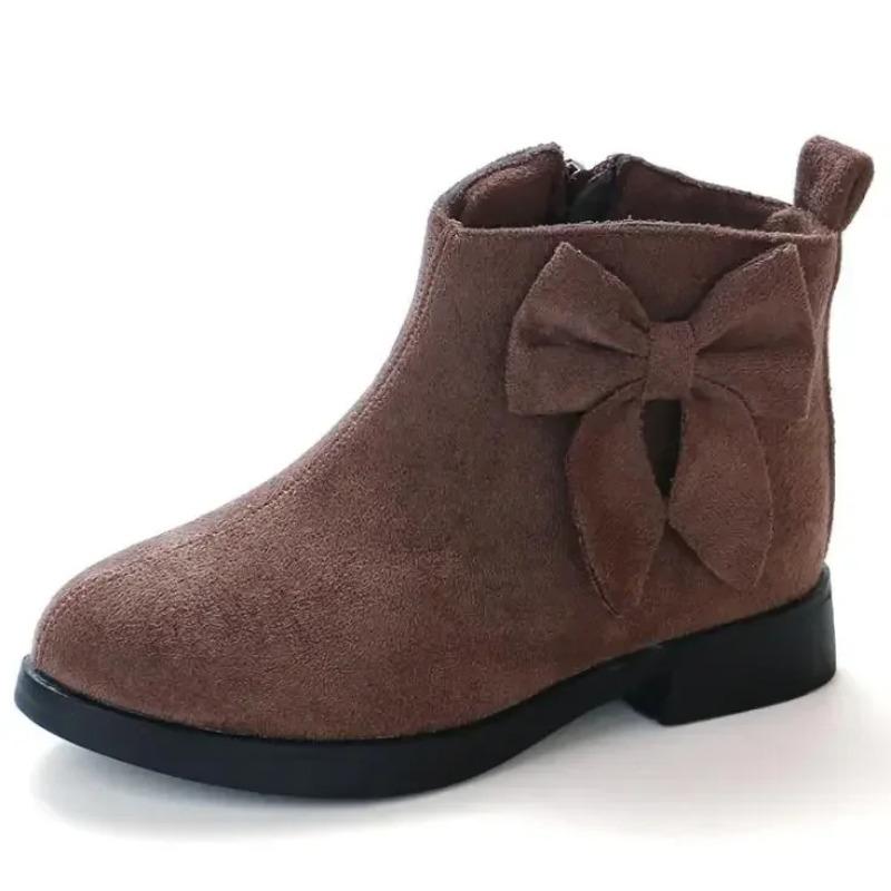 2025 Girls Fashion Boots Leather Sport Shoes For Girls Children Warm Boots Fashion Soft Bottom Princess Snow Boots Kids Sneakers