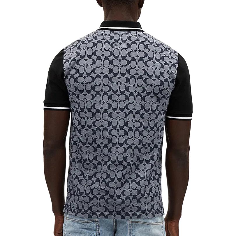 Coach Ss24 Pattern Printed Casual Short Sleeve Polo Shirt Men Tops Gray CO816-RBC