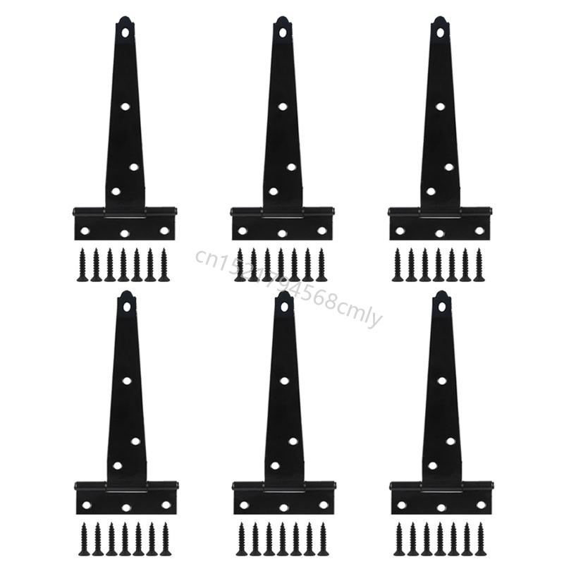 Black Metal Hinges 270° Rotation Capacity T Type for Wooden Cabinet Door 6XDE