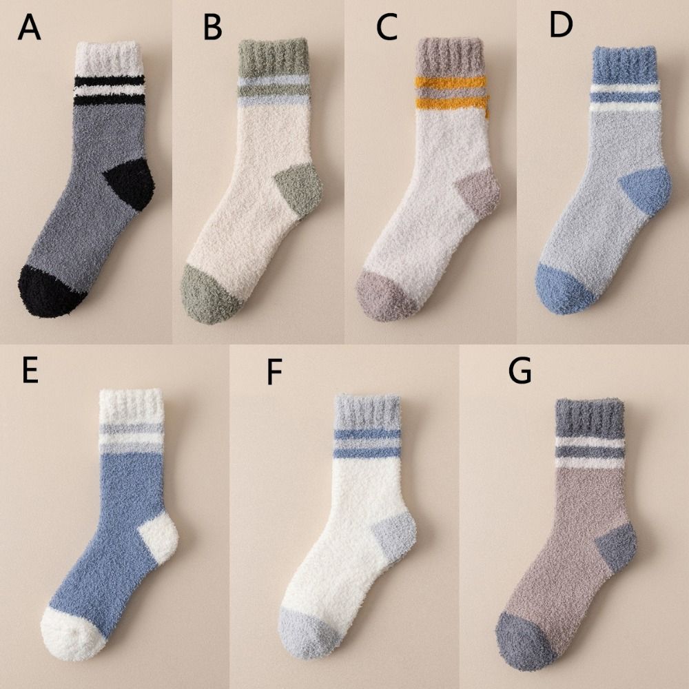 Sleep Socks Winter Coral Velvet Socks Multicolor Soft Cotton Socks Warm Fluffy Floor Socks Men
