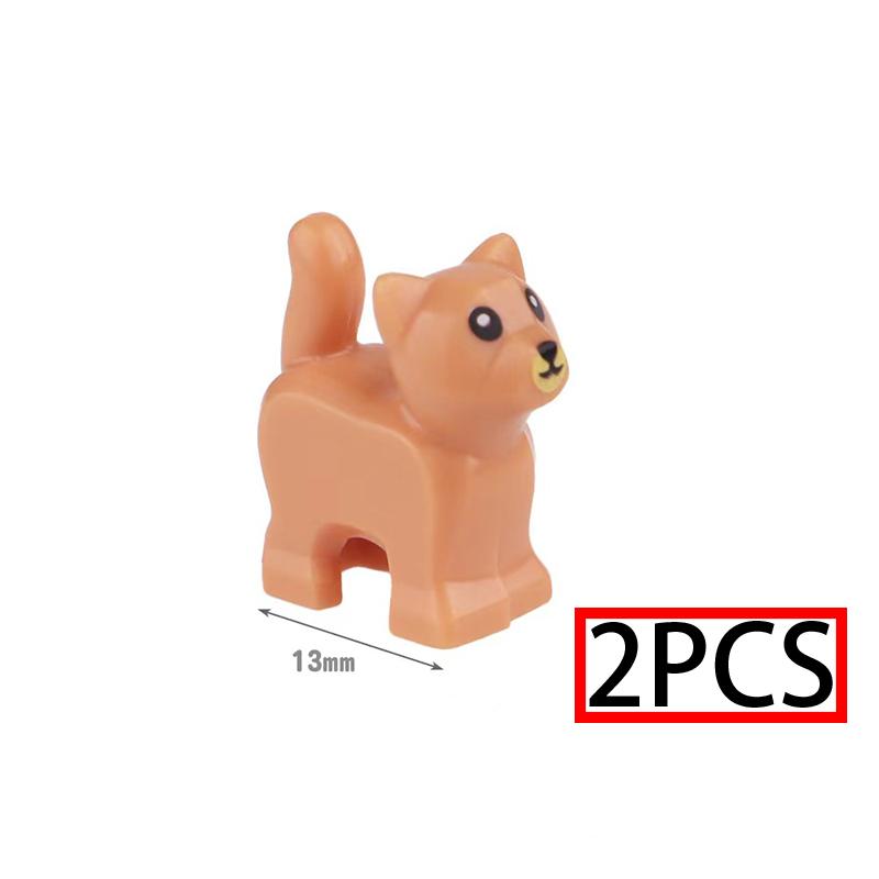 MOC Stadt Mini Süßes Tier Bär Schaf Ziege Huhn Hund Schwein Familie Bauernhof Bausteine Zubehör Kinderspielzeug Weihnachtsgeschenk
