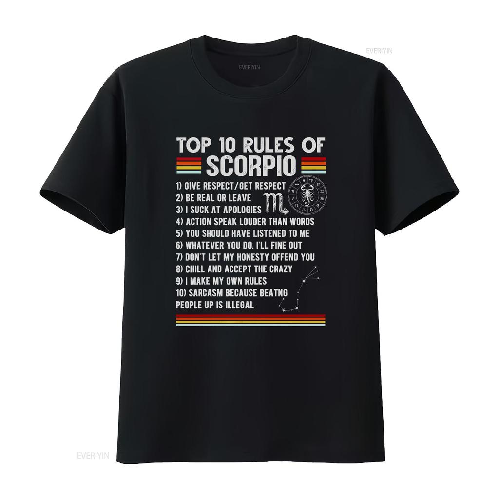 October November Scorpio Nutrition Facts Zodiac Sign T Shirt Vintage Fashion Stretched Homme Designer Clothes Streetwear
