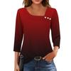 3/4 Sleeve Shirts For Women  Tees Blouses Casual Plus Size Basic Tops Pullover