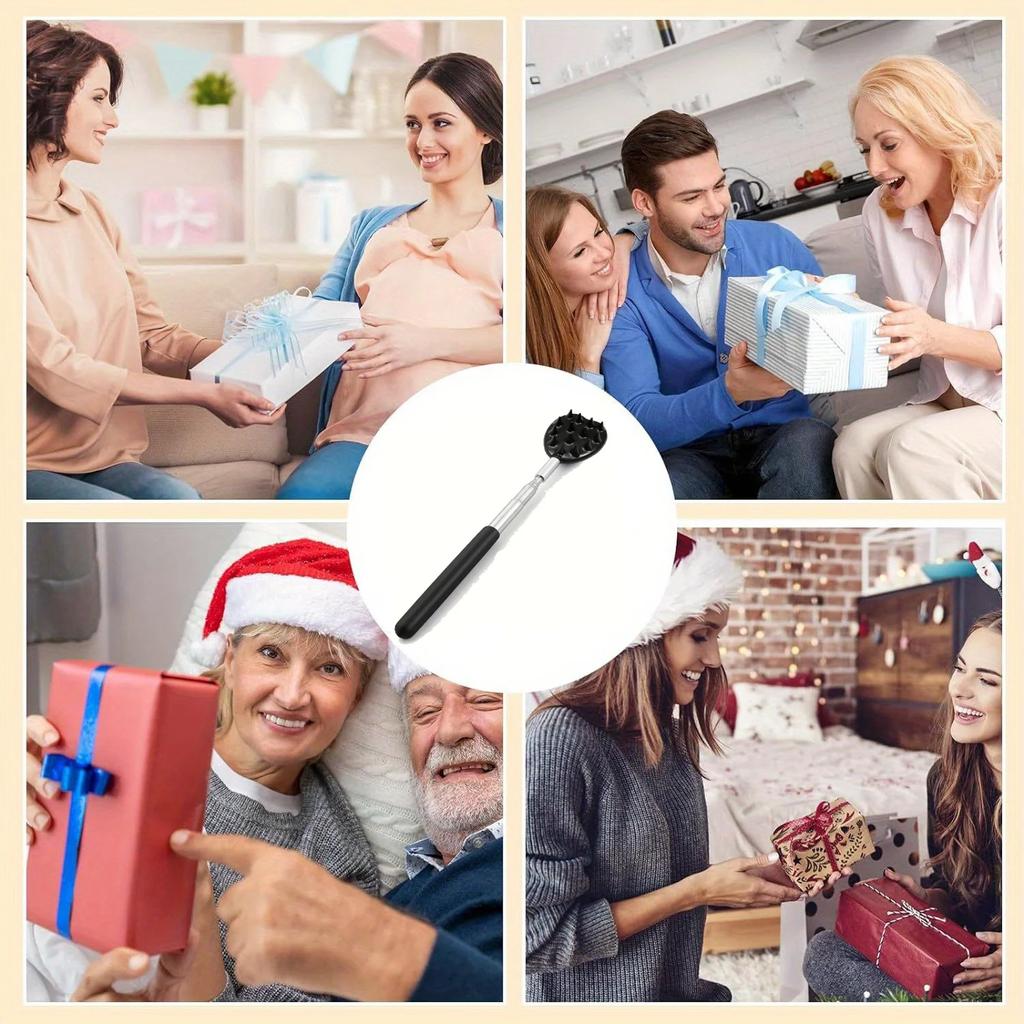 Ausziehbarer Kaktus-Rückenkratzer mit 1/4-Zoll- und 1/2-Zoll-Stacheln, Einhand-Juckreizstab zum Ausziehen für Männer und Frauen, Langlebiges PVC