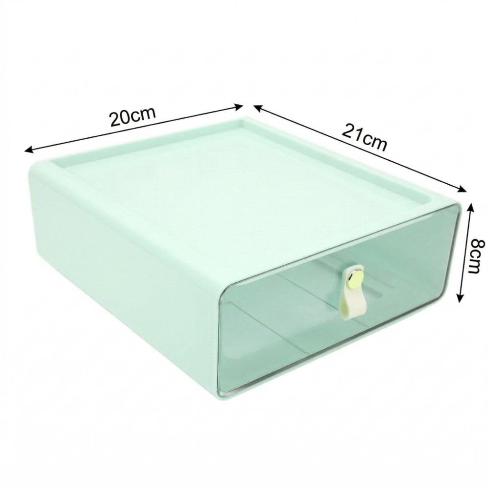 

Transparent Material Drawer Storage Box Large Capacity Stackable Storage Bins Desk Organizer Home зелений