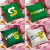 Subway Cushion Cover Anti-dustmite Pillowcase Invisible Zipper Silky Short Plush Sofa Cushion Cover